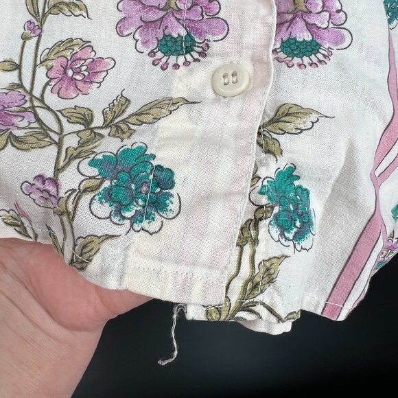 Vintage 70s boho pure love takeaway cottagecore button up shirt grandmacore L - Picture 9 of 10